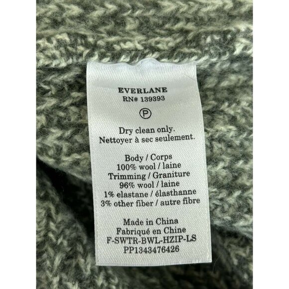 Everlane GIRLS M Half-Zip Chunky Knit Sweater 100% Wool Sweatshirt Pullover - Picture 10 of 10